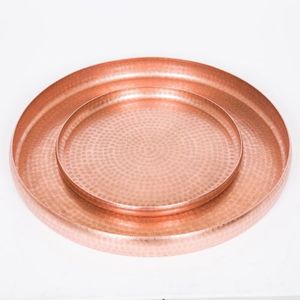 Bandeja de Servir Clásica Art Deco de Aluminio Plateado, Artesanía Metálica, Tamaño/Forma/Color Personalizables, Multifuncional para Cocina - Product Image 2