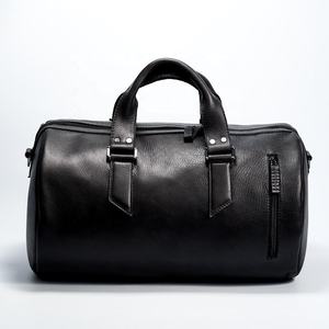 Sac de voyage Durable avec compartiment à chaussures, sac de sport de Gym en soie imprimée noire OEM, cadre doré, Logo, emballage en argent CLR-0039 - Product Image 2