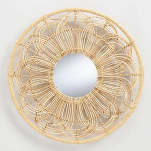 Vente en gros Vietnam Miroirs suspendus modernes en osier naturel et rotin Miroirs muraux ronds décoratifs en bambou Miroirs de salle de bain - Product Image 1