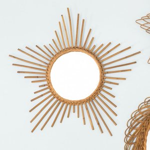 Miroir mural encadré en rotin fait à la main à la mode élégant miroir mural en forme de soleil Top recherche meilleur achat fait à la main du Vietnam - Product Image 2