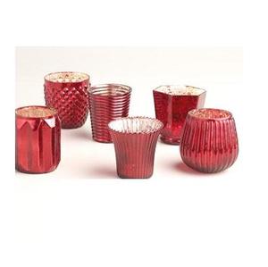 Vela votiva de vidrio rojo, cristal votivo, moderna, votiva, de cristal, precio bajo - Product Image 1