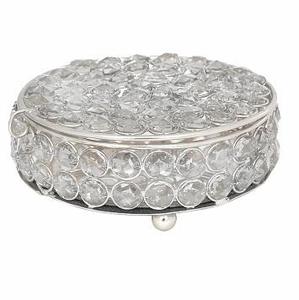 Boîte à bijoux de luxe en cristal finition argent, forme ronde, boîtes à bijoux décoratives de taille moyenne pour cadeau - Product Image 6
