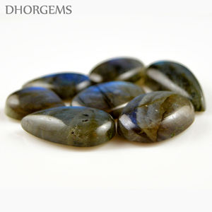 Pierres précieuses Labradorite taille coussin et taille ovale, couleur bleu feu changeante, pour la fabrication de bijoux - Product Image 2