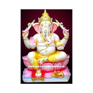 Handcrafted Marble Ganesha Statue <b>Stone</b> Marble Ganesh Idol - Product Image 1