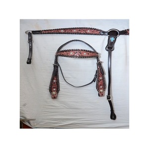 Premium 100% Leather Western Head Stall & Breastplate Productos para caballos totalmente personalizados - Product Image 1