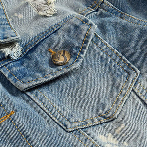 Blouson en Jean bleu à manches longues pour homme, vêtement d'extérieur pour camionneur, à la mode, Sport Cool Moto, - Product Image 5