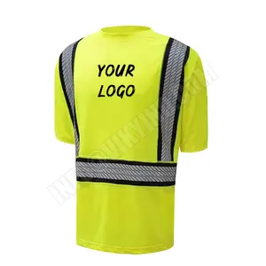 Kaus Keselamatan Pria Hi Vis Reflektif Poliester 100% Kustom