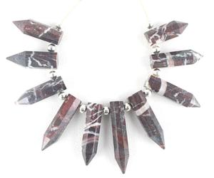 Cuentas de Briolette con forma de lápiz facetadas, piedras naturales de jaspe de coco, collar artesanal, colgante para bebé, venta al por mayor - Product Image 1