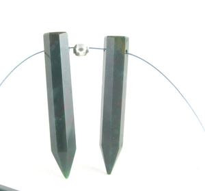 Perles de pierres précieuses d'agate verte naturelle en forme de crayon à facettes, qualité 1 brin fabrication de bijoux faits à la main - Product Image 2