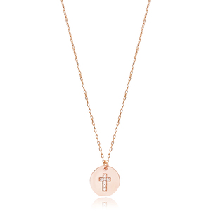 White Zircon <b>Cross</b> Charm Pendant <b>For</b> <b>Women</b> Turkish Wholesale Handmade 925 Silver Sterling Jewelry - Product Image 1