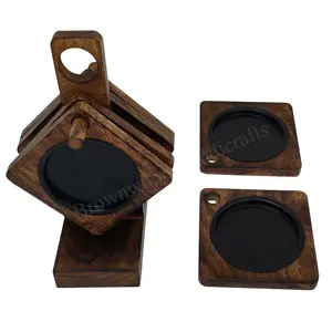 ถ้วยกาแฟทำจากไม้ที่รองแก้วทำจากไม้ทนทาน - Product Image 1