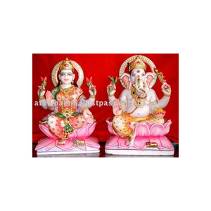 Bustes de lxmi et Ganesha, figurines en marbre - Product Image 1