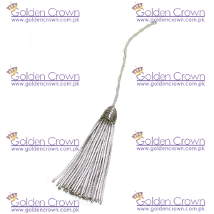 Hot Sale Metallic Silver Bullion <b>Tassels</b> <b>Key</b> <b>Tassel</b> Trim for Uniform Curtain Decorative Use Available in Cotton Silk Material - Product Image 6