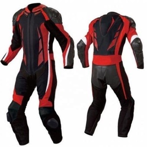 Costume de moto en cuir rouge, combinaison de course en cuir de moto, costume en cuir pour hommes - Product Image 6
