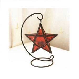 Support de bougie en métal et verre fait à la main, Design étoile avec support en métal, meilleure qualité pour la décoration, cadeau de mariage - Product Image 1