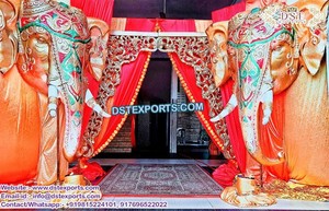 Pilier d'allée de mariage cristal avec Ganesha, décoration pour thème d'entrée de mariage, Hall de Banquet et de fête - Product Image 2