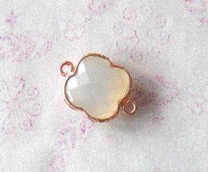 Conector de doble fianza de piedras preciosas múltiples de Plata de Ley 925, forma de trébol, chapado en oro, fabricación de joyas facetadas, hallazgos hechos CZ - Product Image 4