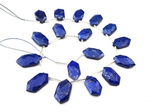 Magnifique 1 brin Lapis Lazuli naturel de qualité supérieure pierre précieuse à facettes forme hexagonale perles de Briolette vente en gros - Product Image 2