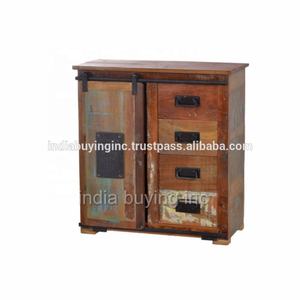 Mueble de Madera de Mango Reciclada Hecho a Mano con 4 Cajones, Diseño Retro Indio, Estilo Contemporáneo para Muebles de Casa de Campo - Product Image 2