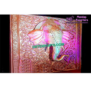 Panneau d'éléphant d'entrée du sud de l'Inde Statue de scène de mariage en fibre de verre Statue d'éléphant en fibre de verre - Product Image 1
