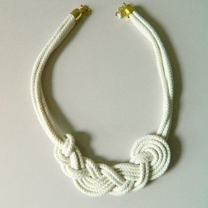 Collar de algodón, collar de fibra, colección única hecha a mano - Product Image 1