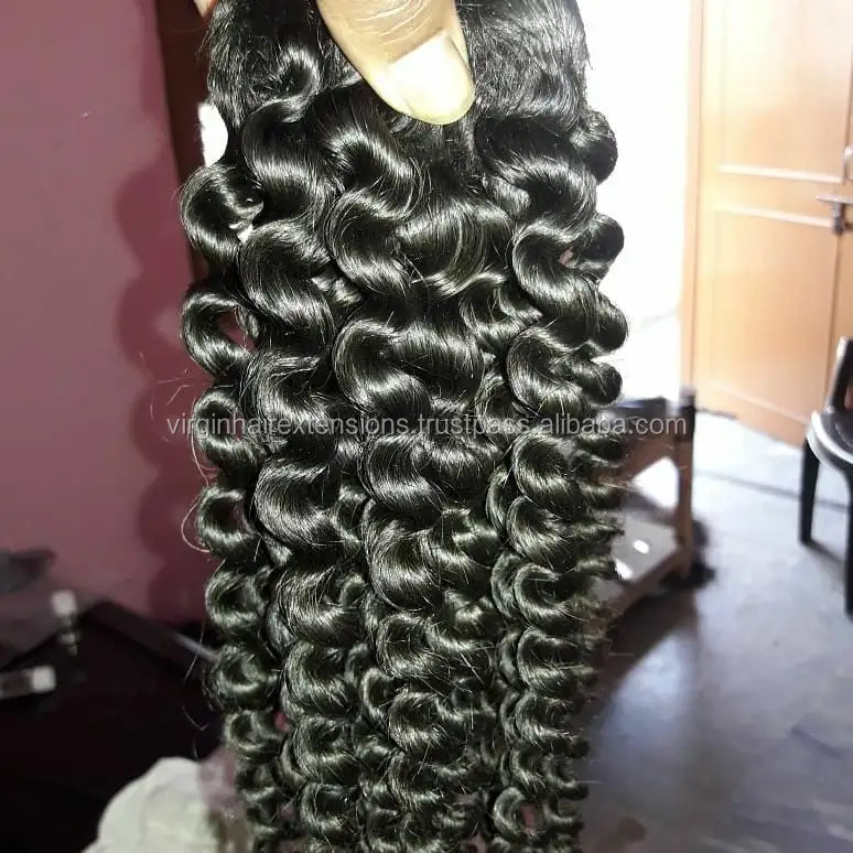High quality 12a grade 14 inch to 28 inch raw Indian curly hair wholesale cuticle aligned hair Indian virgin hair