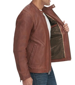 Chaqueta de carreras de cuero OEM para hombre hecha a medida con acolchado protector y Forro cálido de invierno para uso en motocicletas - Product Image 6