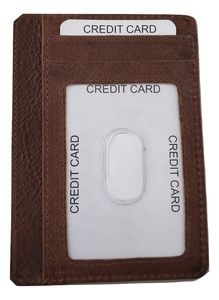 Cartera RFID corta de estilo bohemio de cuero genuino con tarjetero de cierre abierto y forro de poliéster con patrón de caramelo - Product Image 2