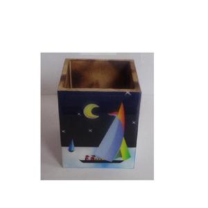 Handmade Pen Stand Made in Wood and Printed Night Scenery Desktop Accessories Pen Stand for Desk and <b>Other</b> Use - Product Image 6