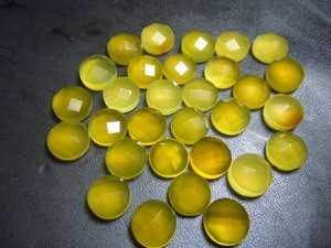 Venta al por mayor 8mm Natural amarillo Calcedonia AAA + grado Rosa corte piedra preciosa buen Color calibrado calor IGI certificado bajo costo Suelto - Product Image 4