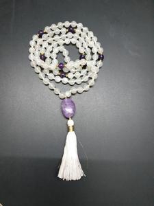 Collar de piedra lunar hecho a mano estilo bohemio 108, collar de piedra lunar para Yoga, joyería de piedras preciosas largas para regalos o fiestas - Product Image 3