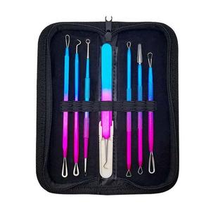 ชุดอุปกรณ์รักษาสิวสำหรับมืออาชีพ 7 ชิ้น สีรุ้ง ทำจากสแตนเลส เครื่องมือเสริมความงามบนใบหน้า ที่ดูดสิวเสี้ยนและจุดด่างดำ - Product Image 1