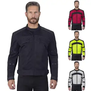 男性用メッシュモーターサイクルライディングジャケット付きポリエステルコーデュラ製次世代レーシングジャケット