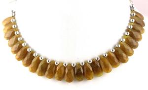 ลูกปัด Briolette ทรงลูกแพร์แบบเหลี่ยมเพชรพลอยโมราสีเหลืองธรรมชาติเกรด AAA - Product Image 6