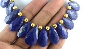 Pierre précieuse bleue à facettes en forme de poire Lapis Lazuli naturel pour la fabrication de bijoux perles paquet caractéristique Eco matériel grossiste - Product Image 5