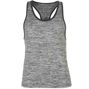 Top de mujer sin mangas de dos tonos de punto Gym Activewear Tank Top cuello redondo estilo dulce ajuste negro para Yoga Running-Precio barato - Product Image 1