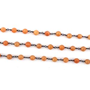 ปะการังพีชอัญมณีหยกเหลี่ยมเพชรพลอยลวดห่อลูกประคำลูกปัดโซ่เครื่องประดับค้นพบ - Product Image 2