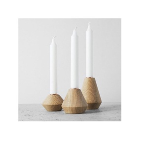 Portavelas de madera de Acacia, accesorio rústico hecho a mano, Vela decorativa para granja, a la venta - Product Image 1