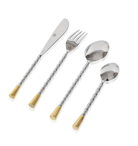 Venta al por mayor proveedor de 24 piezas de utensilios de cocina cuchara de acero inoxidable de bambú cubiertos - Product Image 2