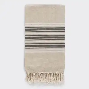 Écologique 100% Coton Jacquard Tissé Séchage Rapide Absorbant L'eau Rayé 100x180cm Coloré Turc Fouta Serviette De Plage Maison - Product Image 1