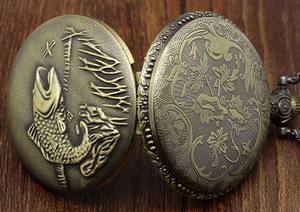 Orologi da Tasca Vintage a Forma di Pesce, Orologio da Tasca Relogio Masculino Relogio De Bolso per Uomo e Donna, Orologio da Infermiere in Bronzo con Vetro, OEM - Product Image 6