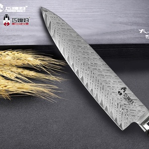 Cuchillo de cocina japonés de Damasco, mango de Micarta, cuchillo de acero de Damasco, cuchillo de Chef de 8 ", esposa inteligente - Product Image 3