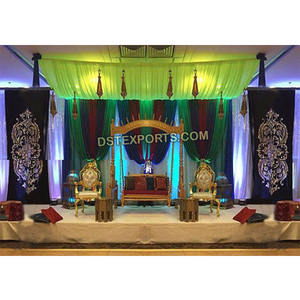 Balançoire de scène Mehandi Sangeet de mariage Designer Jhula balançoire de mariage indien prix de gros décoration de mariage configuration USA - Product Image 1