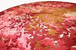 พรมปูพื้นขนสั้นปานกลาง รูปทรงวงรี สีแดงมอส ลายแบบนามธรรม ผลิตด้วยวิธีทอมือแบบทันสมัย ทำจากขนสัตว์ผสมวิสโคส กันลื่น เหมาะสำหรับบ้าน สำนักงาน และผู้ใหญ่ - Product Image 4