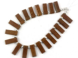 La mejor calidad 1 hebra marrón Natural Mookite ágata piedra preciosa facetada rectángulo forma Briolette cuentas para la fabricación de joyas - Product Image 4