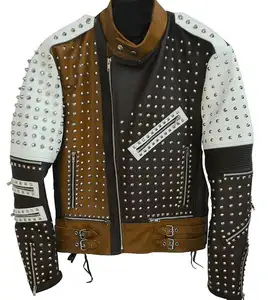 Rider Studded Punk Retro Motorcycle Leather Jacket