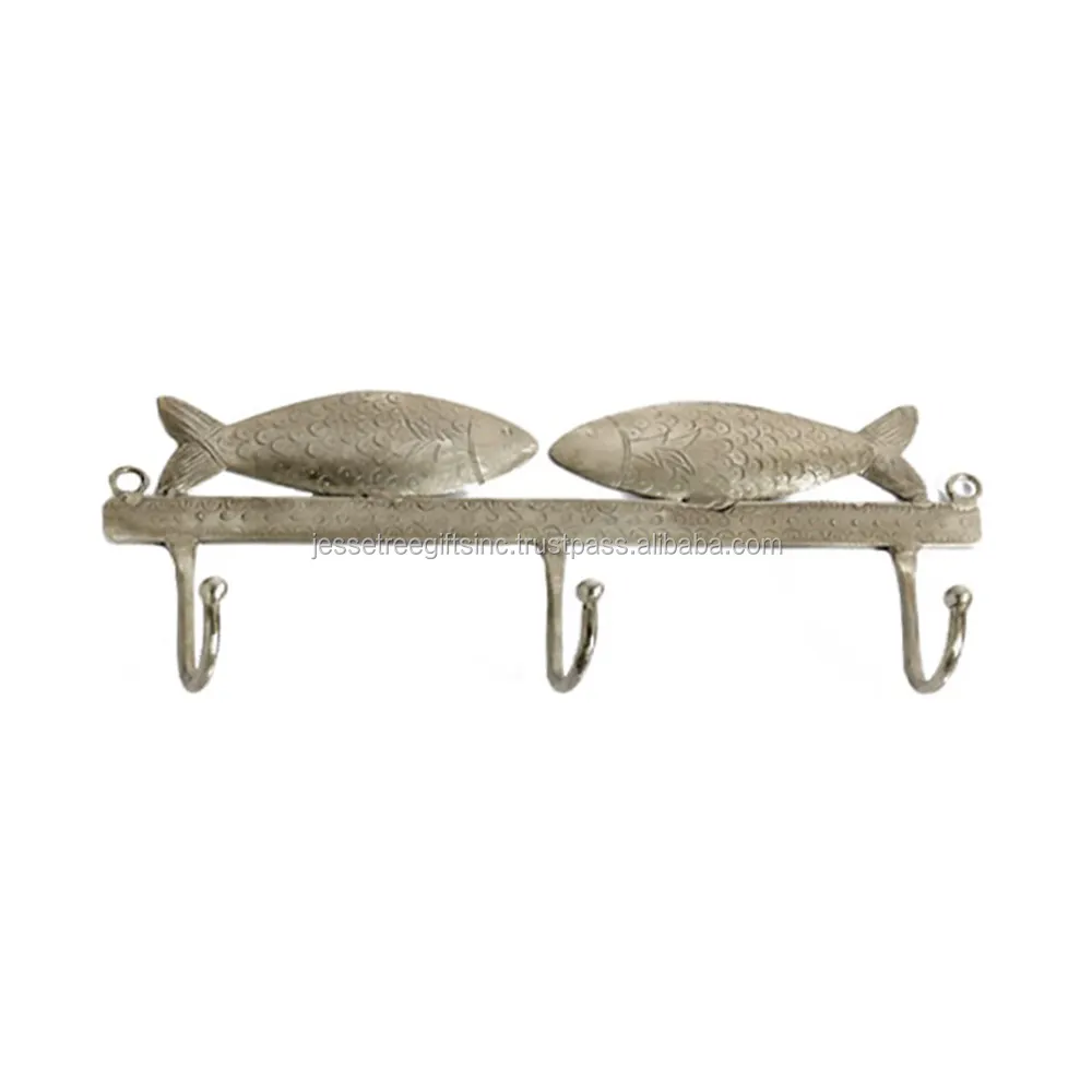 Metall Wandmontage Hangerhaken mit Gold-Pulverbeschichtung Oberfläche Fischform hohe Qualität für Heimdekoration Großhandelspreis