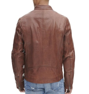 Chaqueta de Cuero Marrón Clásica para Motociclistas, Suave, Transpirable, Impermeable, de Secado Rápido, Ajuste Cómodo, Mangas Completas, Cierre Frontal, para Invierno - Product Image 6