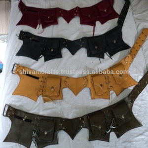 กระเป๋าคาดเอวหนังแบบมีหลายช่อง รุ่น Goa กระเป๋าคาดเอวหนังอินเดีย กระเป๋าคาดเอวหนังสไตล์ฮิปสเตอร์ กระเป๋าคาดเอวดีไซเนอร์ - Product Image 1