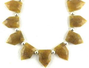 Cuentas de Briolette de GEMA de ágata amarilla Natural, piedra semipreciosa con forma de pentagón facetado, de alta calidad, venta al por mayor - Product Image 4